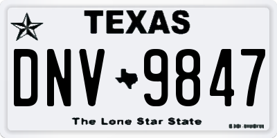 TX license plate DNV9847