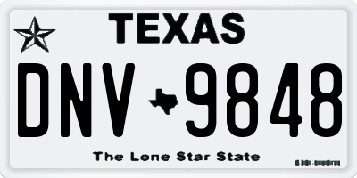 TX license plate DNV9848