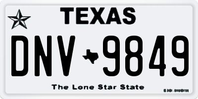 TX license plate DNV9849