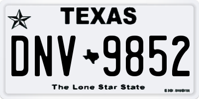 TX license plate DNV9852