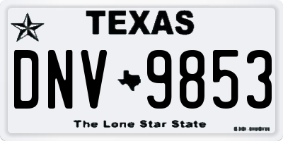 TX license plate DNV9853