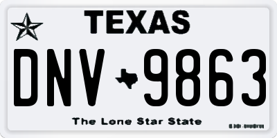 TX license plate DNV9863