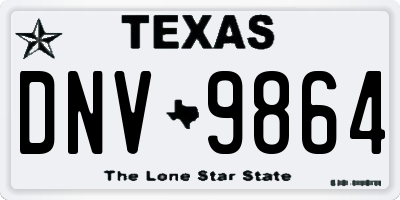 TX license plate DNV9864