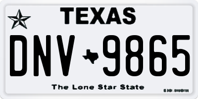 TX license plate DNV9865