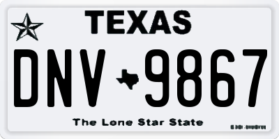 TX license plate DNV9867