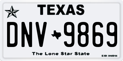 TX license plate DNV9869