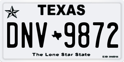 TX license plate DNV9872