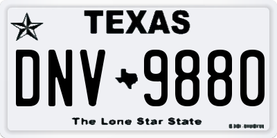 TX license plate DNV9880