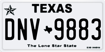 TX license plate DNV9883