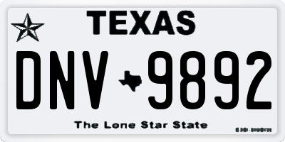 TX license plate DNV9892