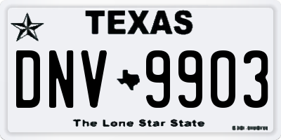 TX license plate DNV9903