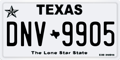 TX license plate DNV9905