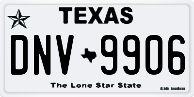 TX license plate DNV9906