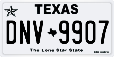 TX license plate DNV9907