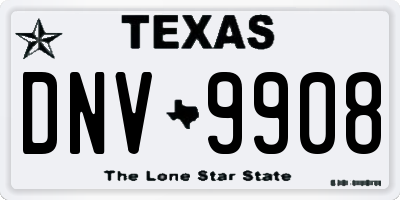 TX license plate DNV9908
