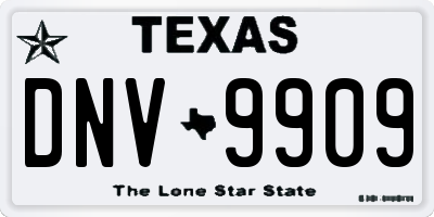 TX license plate DNV9909