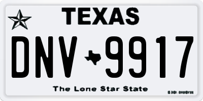 TX license plate DNV9917