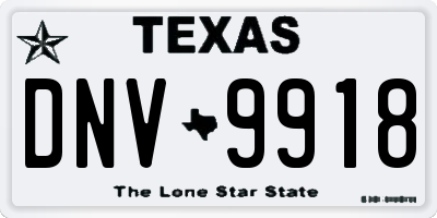 TX license plate DNV9918