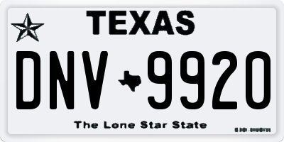 TX license plate DNV9920