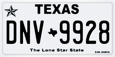 TX license plate DNV9928