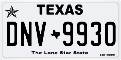 TX license plate DNV9930