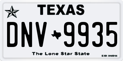 TX license plate DNV9935