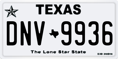 TX license plate DNV9936
