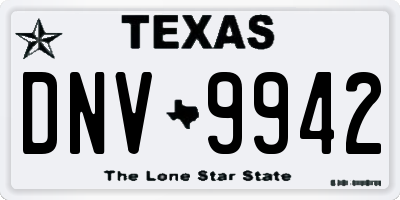 TX license plate DNV9942
