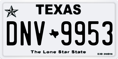 TX license plate DNV9953