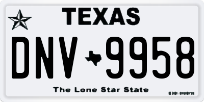 TX license plate DNV9958