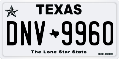 TX license plate DNV9960