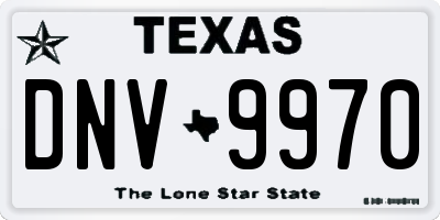 TX license plate DNV9970
