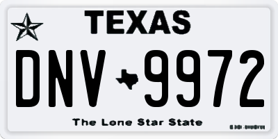 TX license plate DNV9972