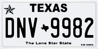 TX license plate DNV9982
