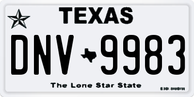 TX license plate DNV9983