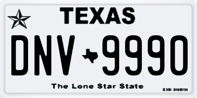 TX license plate DNV9990