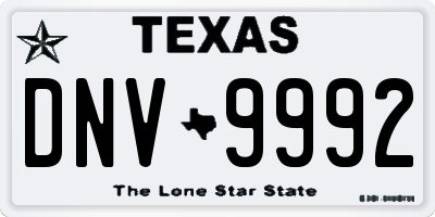 TX license plate DNV9992