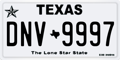 TX license plate DNV9997