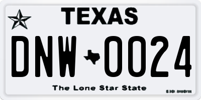 TX license plate DNW0024