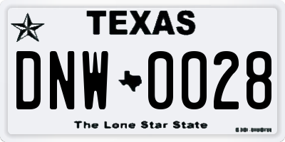 TX license plate DNW0028