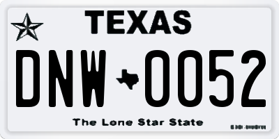 TX license plate DNW0052