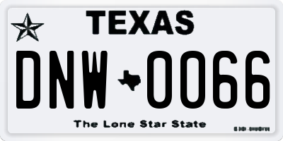 TX license plate DNW0066