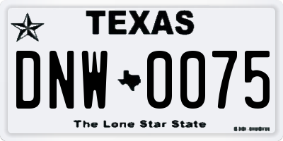 TX license plate DNW0075