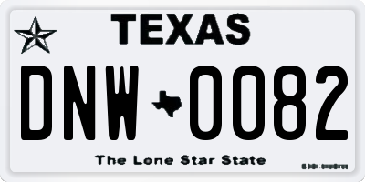 TX license plate DNW0082