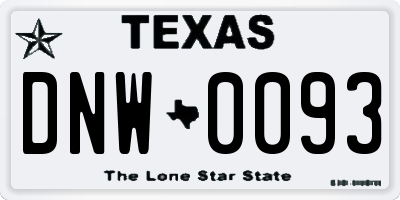TX license plate DNW0093
