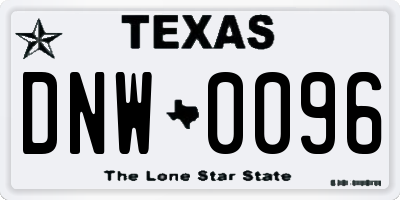 TX license plate DNW0096