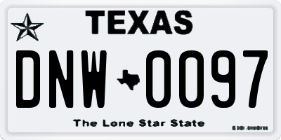 TX license plate DNW0097