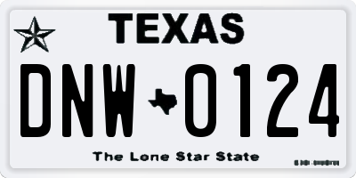TX license plate DNW0124