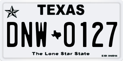TX license plate DNW0127