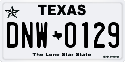 TX license plate DNW0129